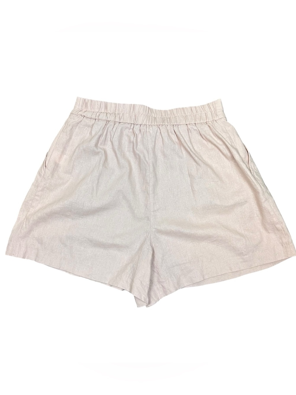 Sigrid Olsen High-Rise Blush Belted Linen-Blend Shorts Size 10 - Picture 2 of 4